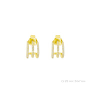 3 Linien Zirkonia Ohrstecker - Silber & Gold Ohrstecker KOOMPLIMENTS