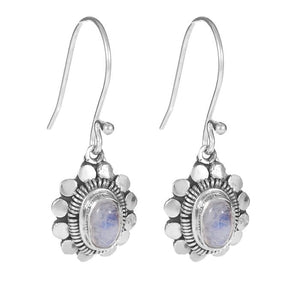 Ladies Earrings Rainbow Moonstone - Jaipur