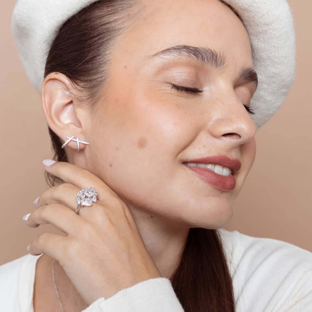 Grosse Cocktail Silber Ring - INDIGO Ringe KOOMPLIMENTS