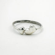 Offener Silberring mit zwei Herzen Ringe KOOMPLIMENTS