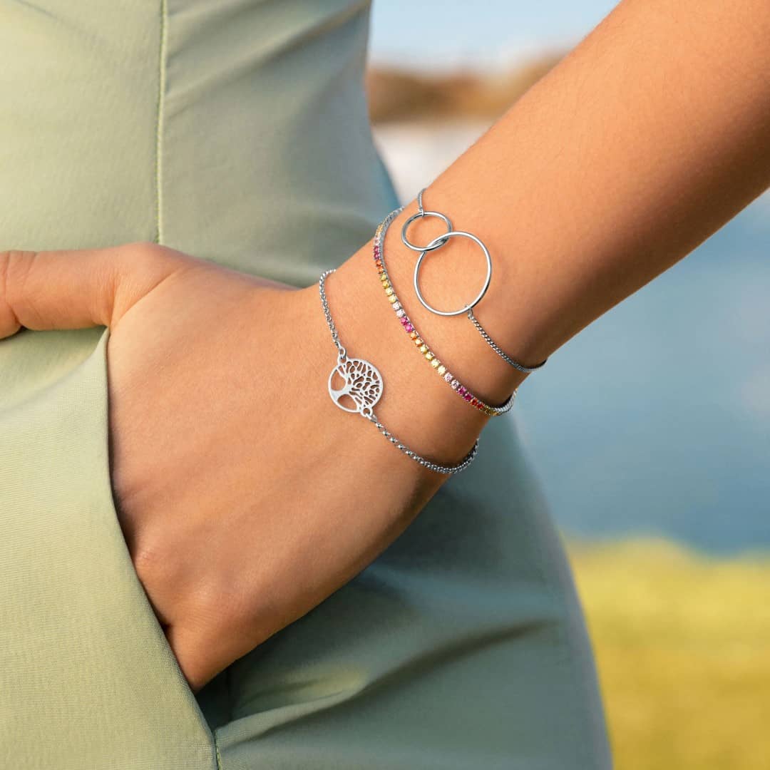 Silber Kettenarmband mit Lebensbaum Armband KOOMPLIMENTS