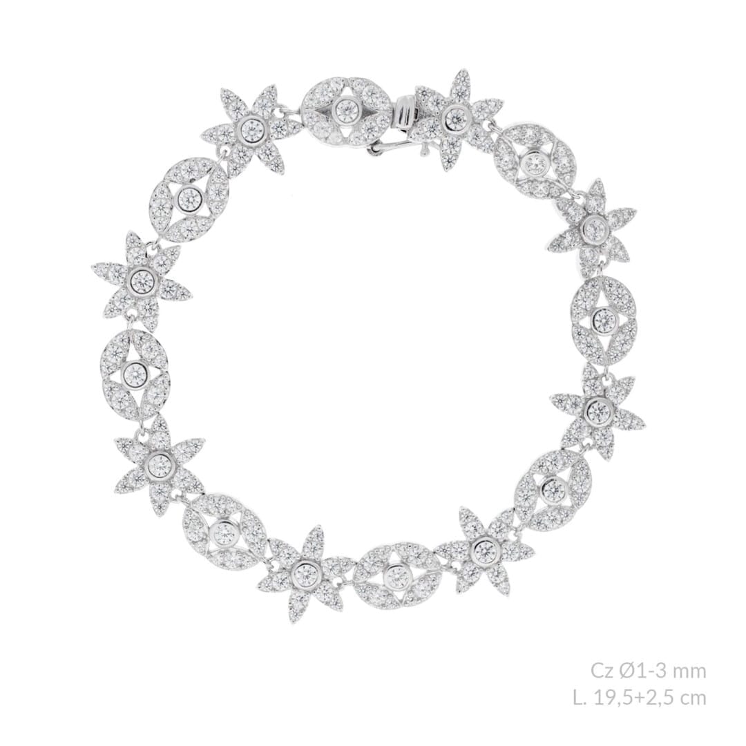 Silberarmband mit zirkonias Blumen - MAGNOLIEN Armband KOOMPLIMENTS