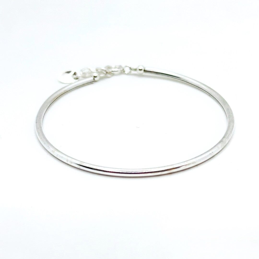 Starres glattes Silberarmband mit Kettchen - BALI Armband KOOMPLIMENTS