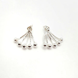 2 in 1 pearl earrings made of silver