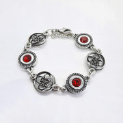 Armband Knopf Kristallperlen - Duchess Siam Rot Armband KOOMPLIMENTS