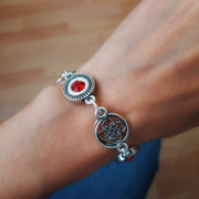 Armband Knopf Kristallperlen - Duchess Siam Rot Armband KOOMPLIMENTS