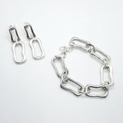 Armband mit rechteckigen Silbergliedern Armband KOOMPLIMENTS