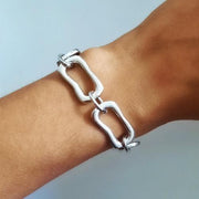 Armband mit rechteckigen Silbergliedern Armband KOOMPLIMENTS