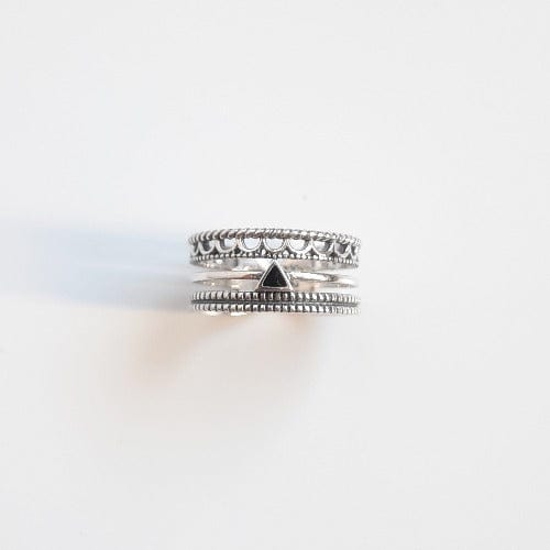 Boho Ring aus Silber mit Triangel Ringe KOOMPLIMENTS