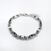 Boho Silber Armband mit schwarzen Quadraten Armband KOOMPLIMENTS