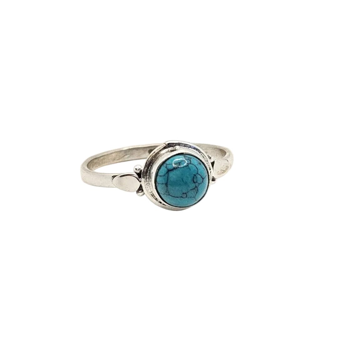 bague en argent pour femme avec pierre naturelle turquoise