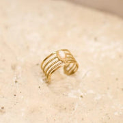 Dreifachring mit weißem Stein - NEVE Ringe KOOMPLIMENTS