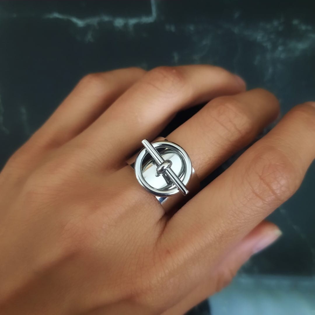 Edelstahl Ring Kreis und Stab - SOEL Ringe KOOMPLIMENTS