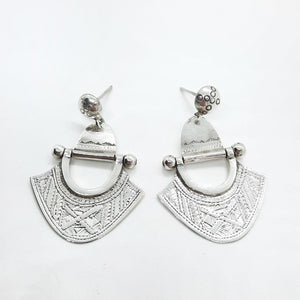 Flat silver earrings Tuareg - Tifinagh