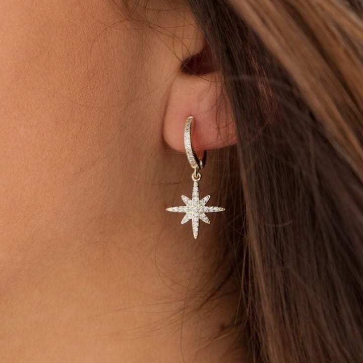 Glänzende Silber Sternohrringe - POLARSTERN Ohrringe KOOMPLIMENTS