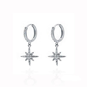 Pendientes de estrella de plata brillante - POLARSTERN