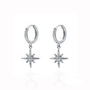 Glänzende Silber Sternohrringe - POLARSTERN Ohrringe KOOMPLIMENTS