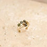 Gold Edelstahlring mit Natursteinperlen - ARIA Ringe KOOMPLIMENTS