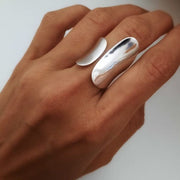 Grosser moderner Damenring aus Silber - Luxury Ringe KOOMPLIMENTS