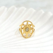 Großer ovaler Ring mit Naturstein - Elaia Ringe KOOMPLIMENTS