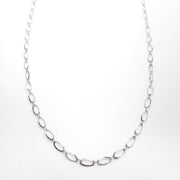 Lange ovale Halskette aus Edelstahl - Silber Halsketten KOOMPLIMENTS