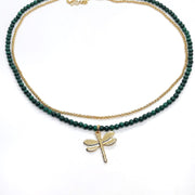 Malachitstein Halskette Damen - Libelle Halsketten KOOMPLIMENTS