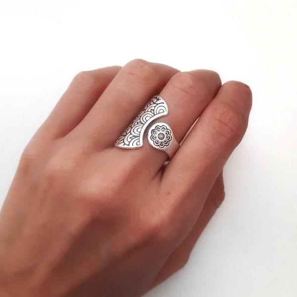 Offener ethnischer Mandala Ring für Frauen Ringe KOOMPLIMENTS