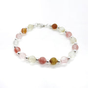 Silber Perlenarmband mit rosa und malvenfarbene Kristallen Armband KOOMPLIMENTS