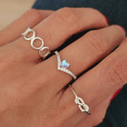 Silber Ring mit Kristallherz Ringe KOOMPLIMENTS