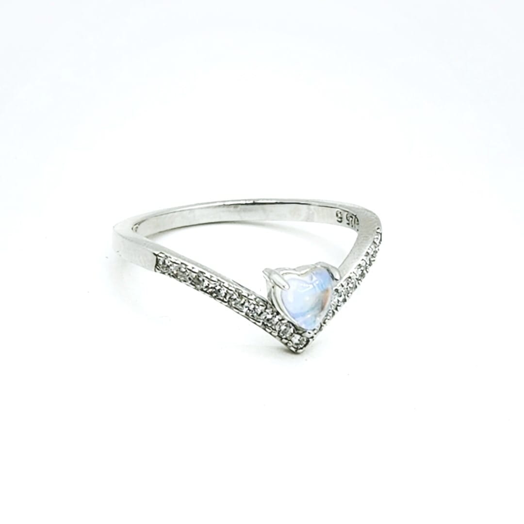 Silber Ring mit Kristallherz Ringe KOOMPLIMENTS