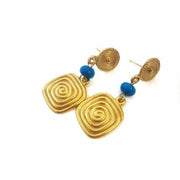 Vergoldete Spiral Ohrringe Blau - Uraby Ohrringe KOOMPLIMENTS