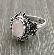 Vintage Rosenquarz Ring aus Silber - ROSENQUARZ Ringe KOOMPLIMENTS
