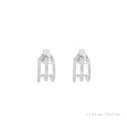 3 Linien Zirkonia Ohrstecker - Silber & Gold Ohrstecker KOOMPLIMENTS