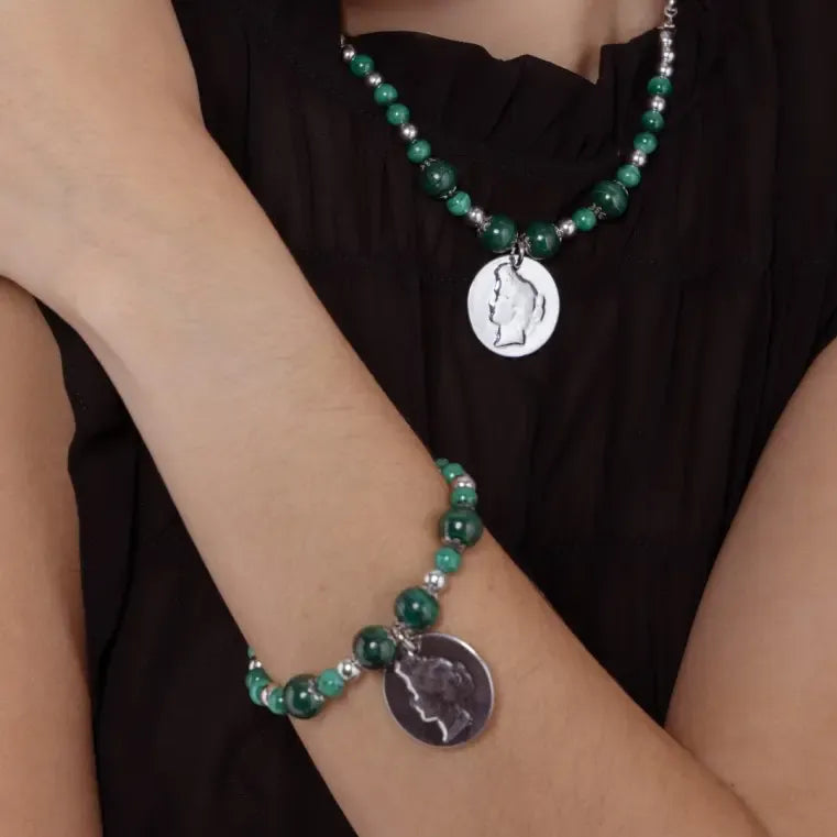 Schmuck mit Natursteinen aus Malachit | KOOMPLIMENTS