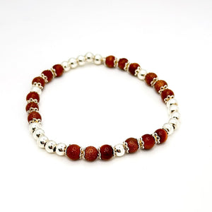 Pulsera de perlas de África de plata y perlas naturales
