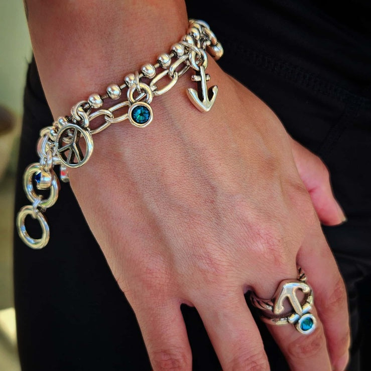 Doppelarmband Silber mit Charms | Schmuck aus Spanien | KOOMPLIMENTS