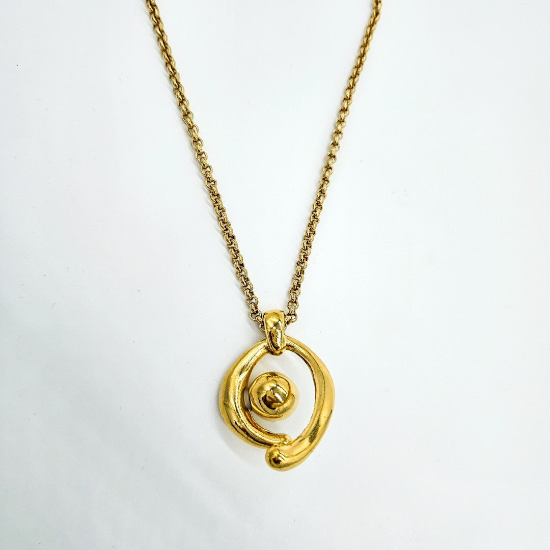 Gold lange Halskette mit Kugel | KOOMPLIMENTS