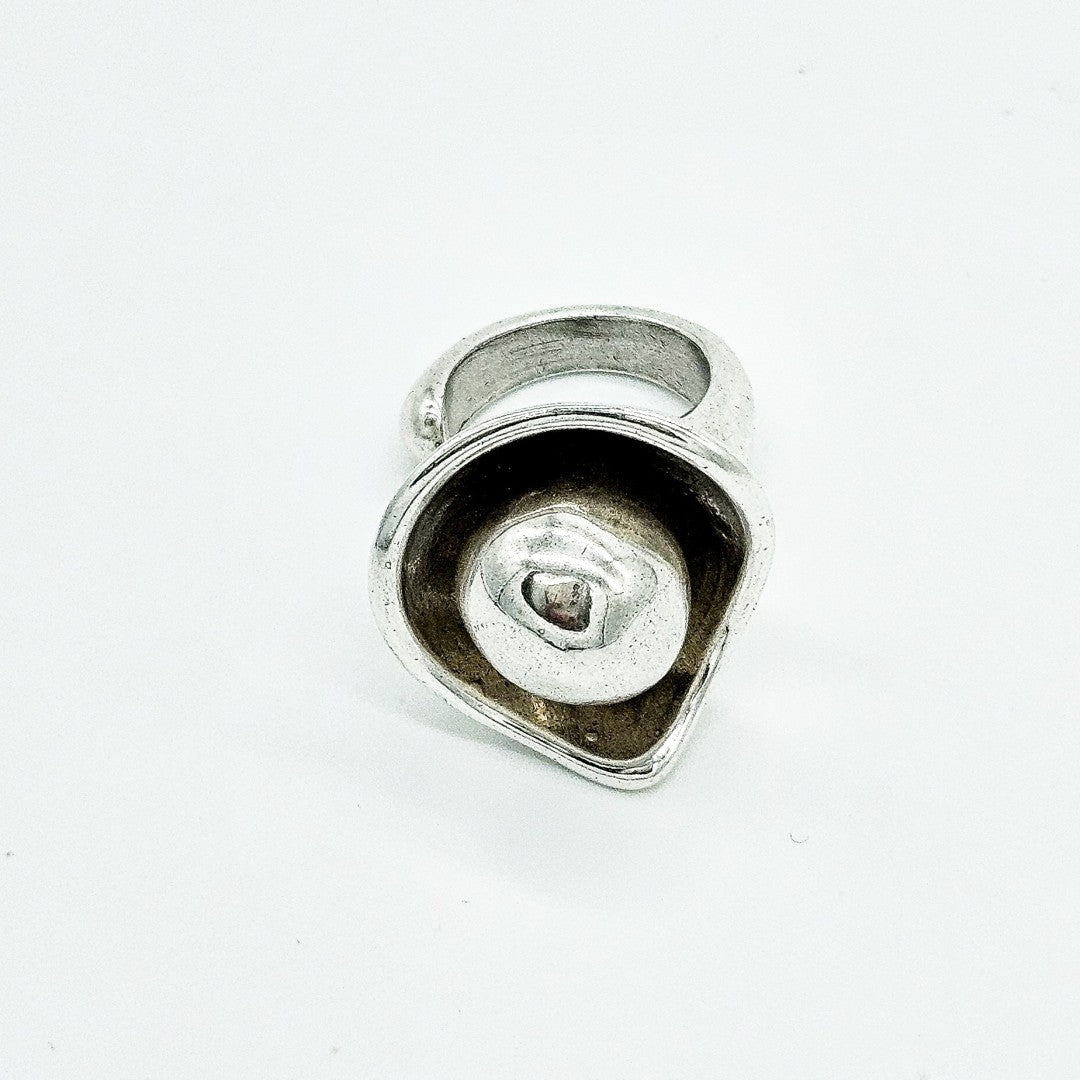 Statement Silber Ring mit Kugel - TOLEDO
