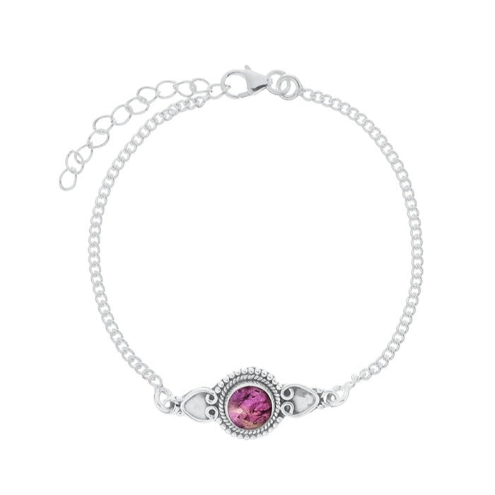 Silber Armband mit Amethyst Ein violetter bis lila-violetter Edelstein - KOOMPLIMENTS