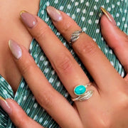 Silber Midi-Ring mit Feder - KOOMPLIMENTS