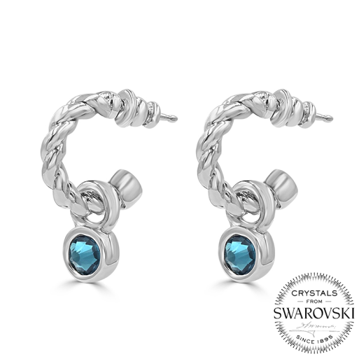 Silberohrringe Creolen mit Swarovski | Spanien Schmuck | KOOMPLIMENTS