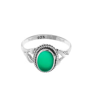 Silberring mit grünem Jadestein - KOOMPLIMENTS