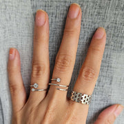 925 Rhodinierter Silberring Zirkonia | KOOMPLIMENTS