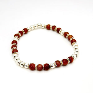 Bracelet en perles d'Afrique en argent et perles naturelles