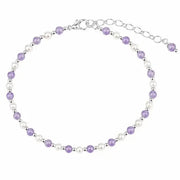 Amethyst Armband aus 925 Silber mit Perlen – LILA KOOMPLIMENTS