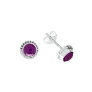 Amethyst Ohrstecker aus 925 Silber – 7 mm, Paar