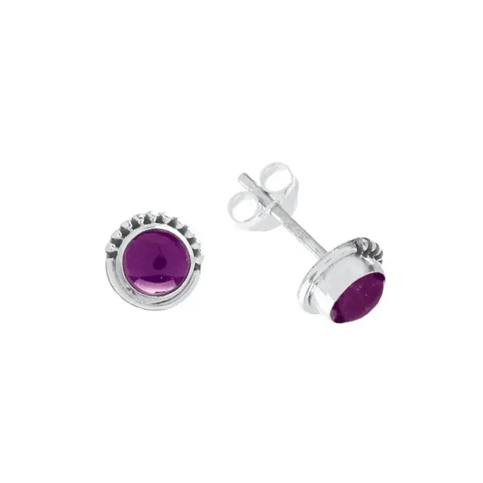 Amethyst Ohrstecker aus 925 Silber – 7 mm, Paar