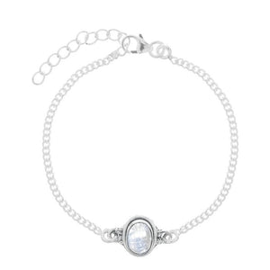 Pulsera de plata con perla de piedra lunar - Jaipur
