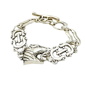 Pulsera con cabeza de caballo de plata