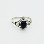 Boho Ring aus Silber mit schwarzem Onyx Stein Ringe KOOMPLIMENTS